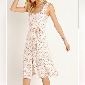 💥💥SALE!!💥💥 Winston White Fleur Florentine Sleeveless Dress - White and Red midi